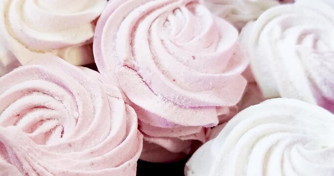Close up view of delicious zefir