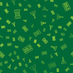 Set line Accordion, Made in Russia and Balalaika on seamless pattern. Vector