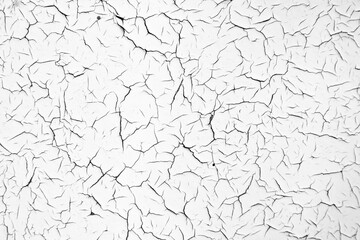 White cracked texture. Damaged, aged and weathered surface.