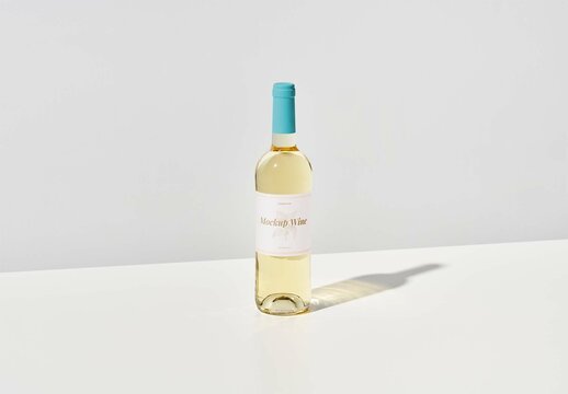 White Wine Bottle Mockup