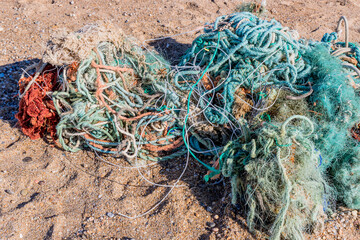 Filet de pêche sur la Plage de Foz do Douro à Porto