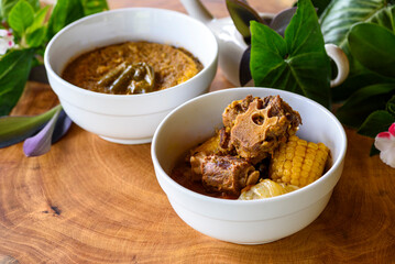 Rabada, oxtail traditional dish of Brazilian cuisine. Made with oxtail meat.