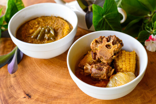 Rabada, oxtail traditional dish of Brazilian cuisine. Made with oxtail meat.