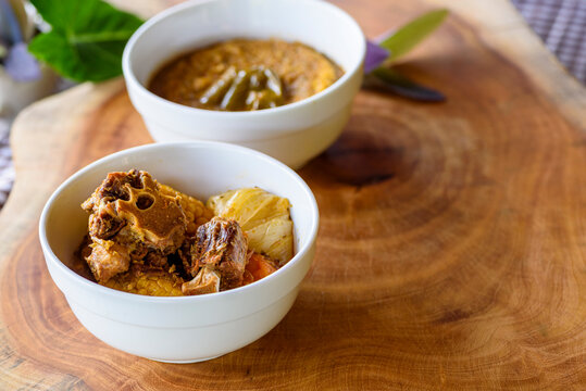 Rabada, oxtail traditional dish of Brazilian cuisine. Made with oxtail meat.