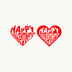 happy valentine's day with hearth form. valentine's day greetings logo in love icon