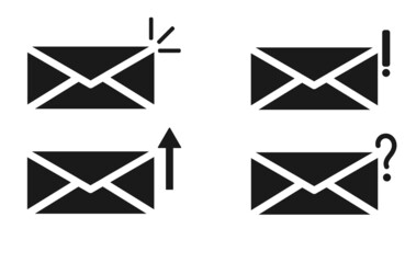 Set with letters icons with different elements