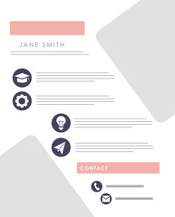 pink curriculum vitae template