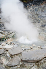 Bubbling Hot Pool Geyser at Tangkuban Perahu Volcano, Bandung, Java, Indonesia, Asia