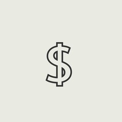 Dollar_sign vector icon illustration sign