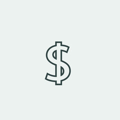 Dollar_sign vector icon illustration sign