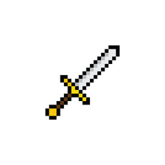 Obraz premium sword pixel art icon vector 8 bit game 