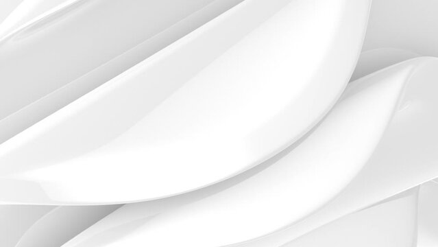 Abstract white background. Loop animation. 3D. 3D rendering