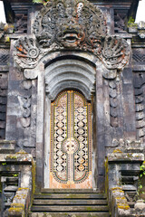 Gold Balinese Door at Besakih Temple (Mother Temple of Besakih, Pura Besakih), Bali, Indonesia, Asia
