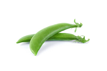 Fresh green peas isolated on a white background