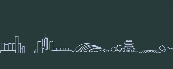 Hefei Single Line Skyline Profile