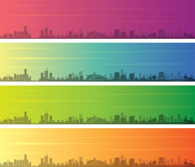 Hefei Multiple Color Gradient Skyline Banner