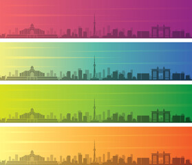 Fototapeta premium Changchun Multiple Color Gradient Skyline Banner