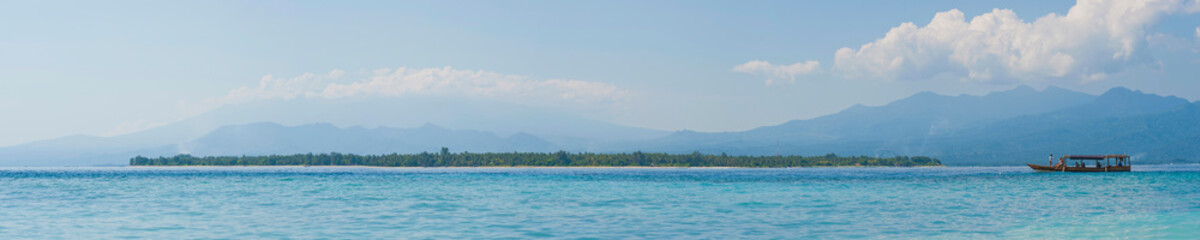 Gili Air island panorama, Gili Islands, Indonesia, Asia, Asia