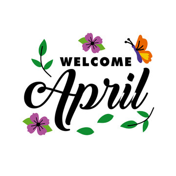 welcome april month Stock Vector | Adobe Stock