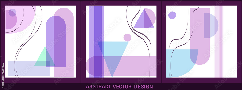 Poster backgrounds with geometric balancing figures and flowing lines.wall decor in abstract style. abstrac