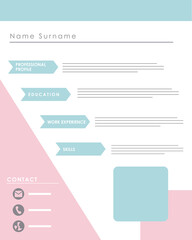 curriculum vitae blue template