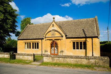 Fototapeta na wymiar Village Hall, Longborough, The Cotswolds, Gloucestershire, England, United Kingdom, Europe