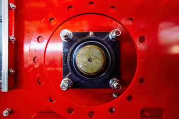 Bearing unit, part of industrial machine tool, close up, selective focus