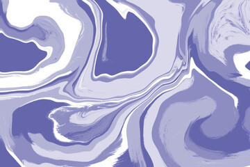 Digital illustration in fluid art style in color of the year 2022 very peri. Abstract mixing of colored liquid paints