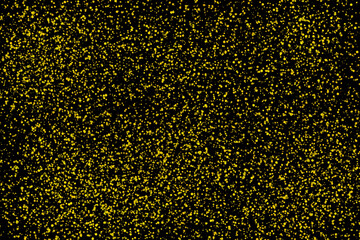 Black stylish background with a huge amount of gold dust particles, sparkles. A fashionable base for your projects