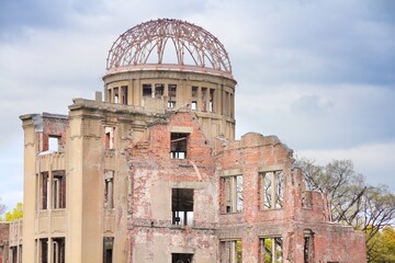 Atomic bomb destruction in Hiroshima