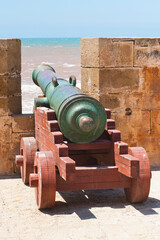 Fototapeta na wymiar Old cannon on the ramparts, North Bastion, Essaouira, formerly Mogador, Morocco, Africa
