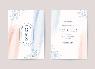 Beautiful minimalist wedding card template