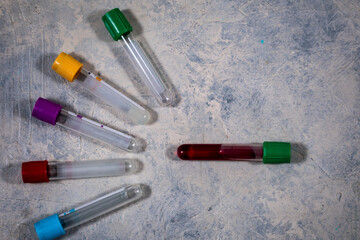 Frascos para muestras de sangre y otras sustancias. Equipamiento para investigación bioquímica