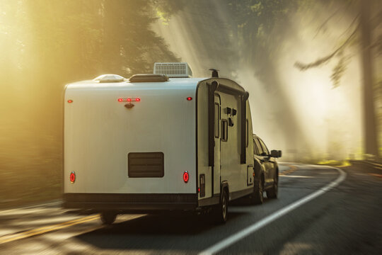 Travel Trailer RV Scenic Route Road Trip Travel