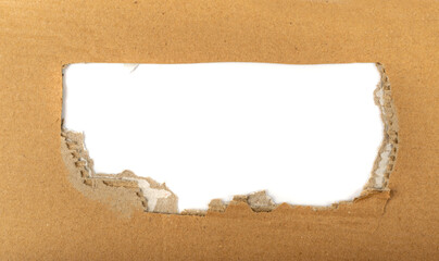 Cardboard, Carton, Ripped Kraft Paper, Wrapping Piece