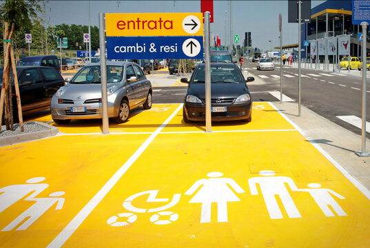 Collegno, Italy - June 2012:  a family car park of IKEA store in Collegno