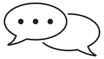 Chat speech bubble vector logo icon. Dialog bubble symbol - digital chat - online chat. Simple vector illustration isolated on a white background.