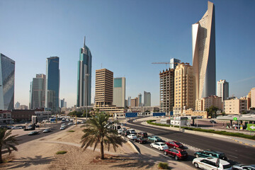 Fototapeta na wymiar KUWAIT CITY, KUWAIT - November 12, 2013: Skyline of Kuwait City, Middle East