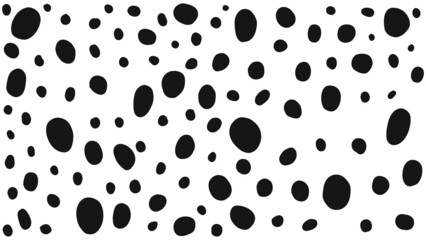 Dotted animal print. Vector illustration for posters and banners. Black oval ink spots on white background