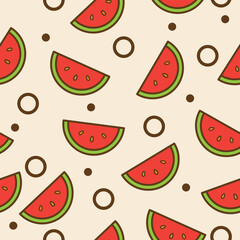 Cute watermelon cartoon seamless pattern