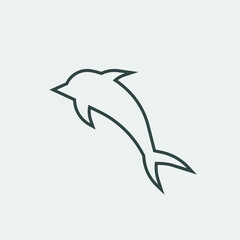 dolphin vector icon illustration sign 