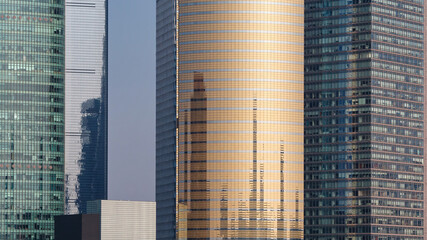 Modern office buildings background in Shanghai city.