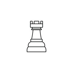 The Rook icon vector chess pieces. Chessmen figure. 