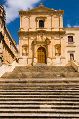 Obraz premium Church of San Francesco d'Assisi in Piazza Immacolata, Noto, Val di Noto, UNESCO World Heritage Site, Sicily, Italy, Europe