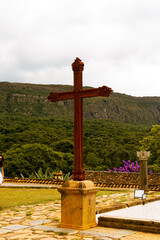 Fototapeta na wymiar Cross on top of the hill
