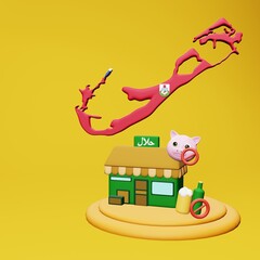 3d rendering of halal and haram food and beverage culinary tourism in Bermuda