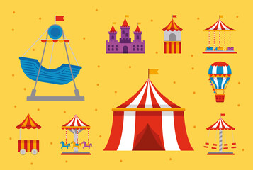 nine amusement park icons