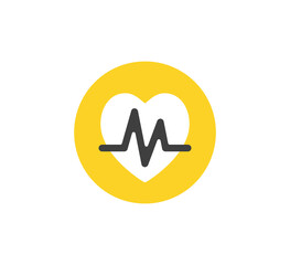 Heartbeat icon. Vector icon. Flat design