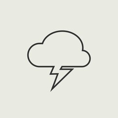 thunder cloud vector icon illustration sign 