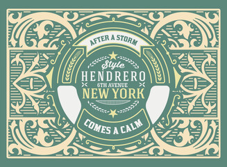 Western card with vintage style